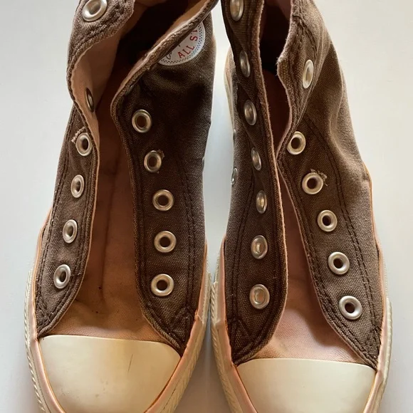 Converse high tops 2 tone brown pink Chuck Taylor Converse all stars size 7 - Picture 6 of 11